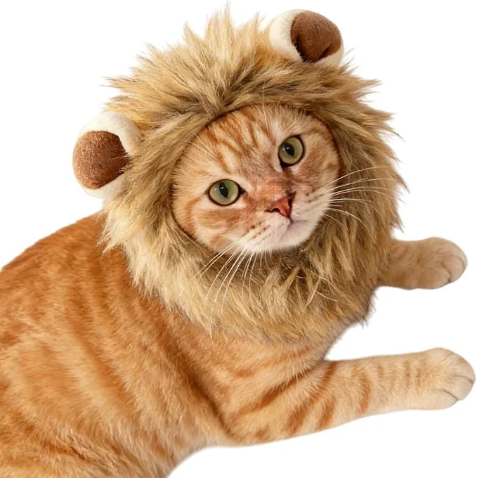 Fine Adjustable Lion Mane Wig Pet Costume Soft Halloween Cat Clothing Detailed