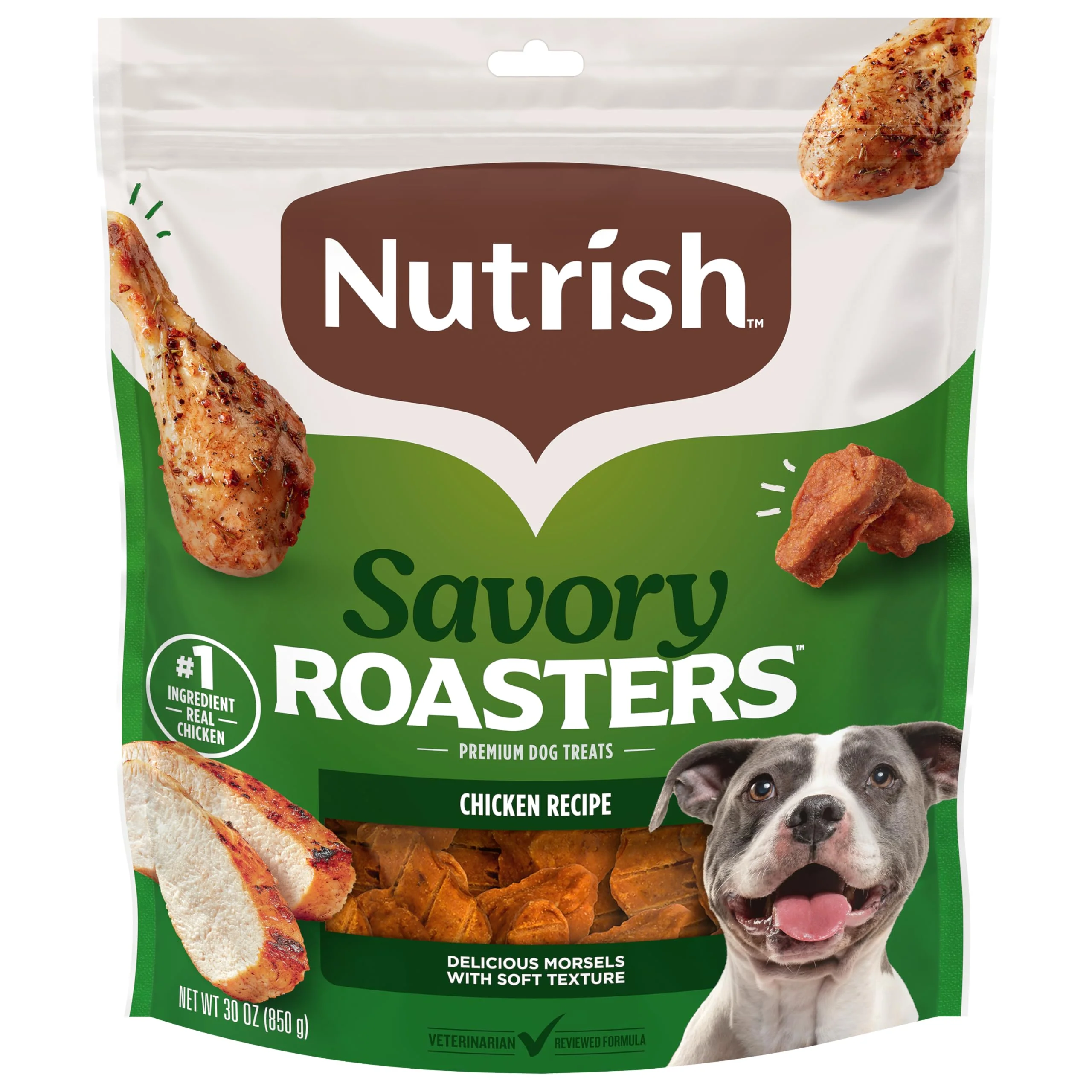 Premium Nutrish Savory Roasters Chicken Dog Treats – 30 oz Pouch Stocking Stuffer Environmentally Friendly