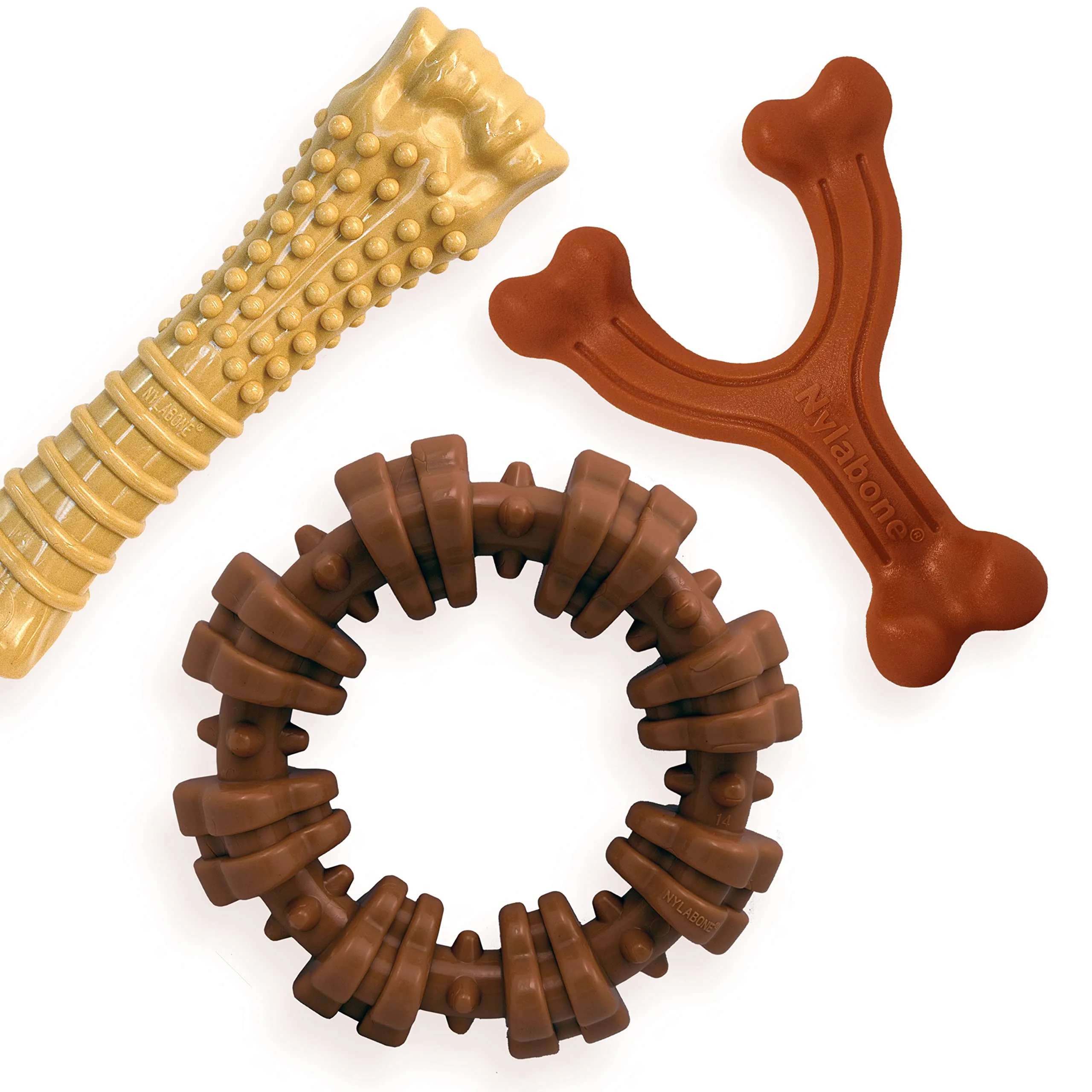 Optimized Nylabone Power Chew 3-Pack for Large Dogs – Indestructible Chew Toys with Flavor Medley World-Class