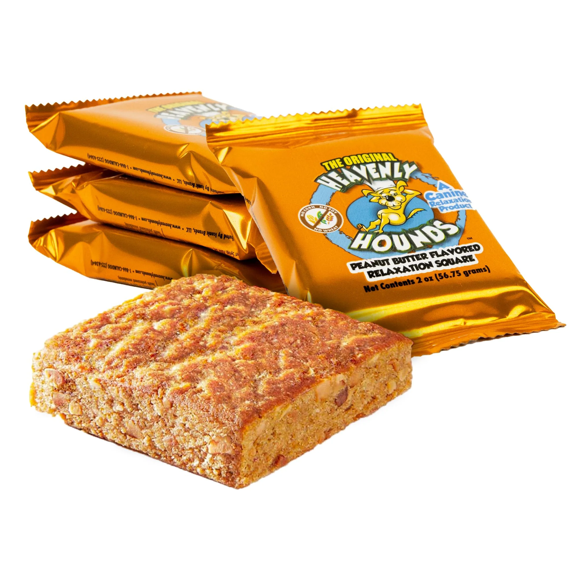 Dependable Heavenly Hounds Peanut Butter Chews - Anxiety Relief for Dogs - Natural Ingredients - No Hemp - 2 oz Pack of 4 Easy-to-Use
