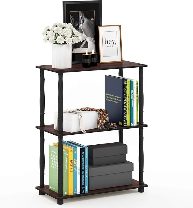 World-Class Furinno Turn-N-Tube 3-Tier Compact Multipurpose Shelf Display Rack with Classic Tube Dark Cherry BlackAbout ThisOverview Organic