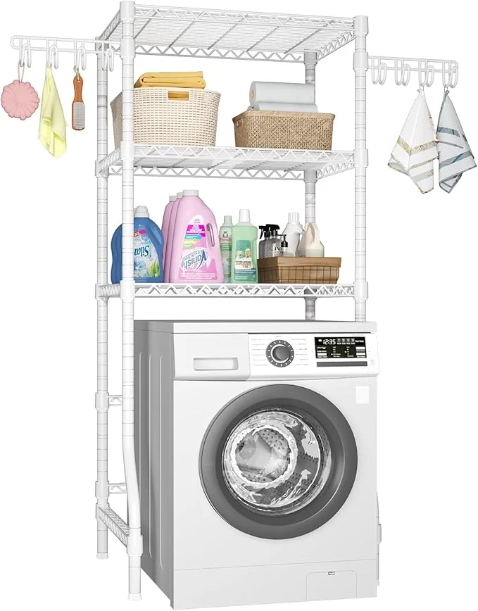 Enhanced Ulif U8 Medium Laundry Room Storage Organizer Over the Washer and Dryer Storage Shelves for Laundry Organization 32.3 W x 17.3 D x 76.2 H Suit Washing Machine Width within 29.9 Hold 304 lb WhiteAbout ThisOverview Efficient