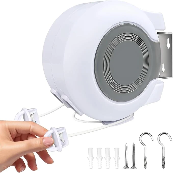 Top-Quality Retractable Clothesline Outdoors 49 Feet PVC Heavy Duty Retractable Clothes Line Compact Design Clothes Line Outdoors Space Saving Weatherproof for Garden Patio BalconyAbout ThisOverview Smooth