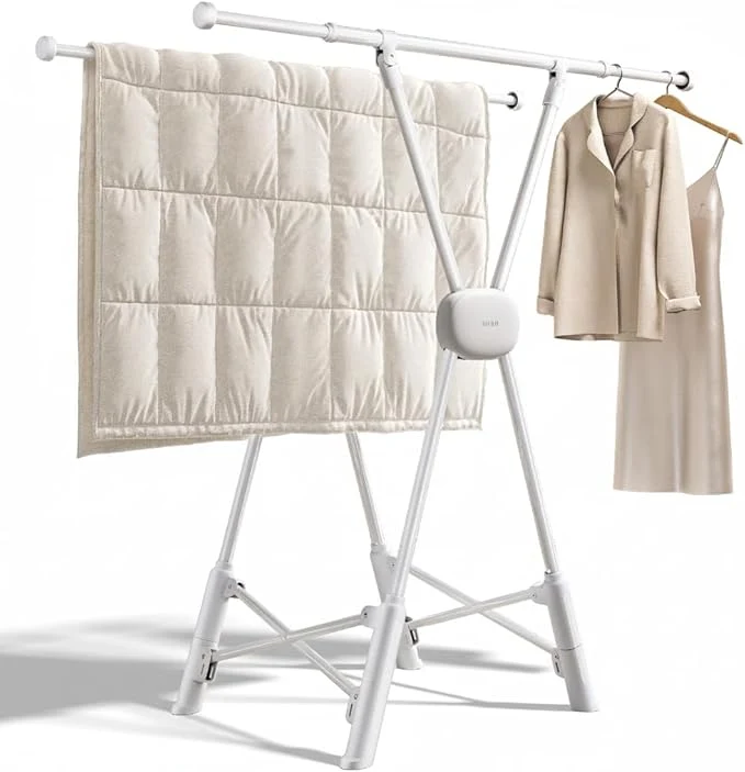 Official BIREN Clothes Drying Rack Heavy Duty Clothing Racks Extending Laundry Rack Two Drying Modes Garment Racks for Drying Clothes Adjustable Length from 32-55 Inches for Indoor Outdoor UseAbout ThisOverview Classic