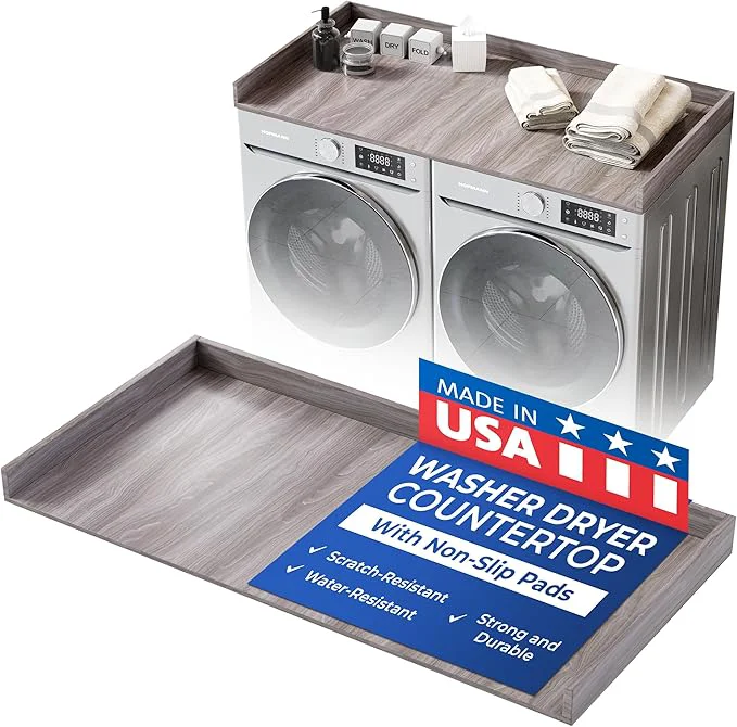Effective OfficeSimpli Large Washer Dryer Countertop 30 x 58 - Made in USA - Heavy-Duty Laundry Countertop Over Washer and Dryer Laundry Room Countertop Organization Solution with Non-Slip Pads Iconic MapleAbout ThisOverview Lightweight