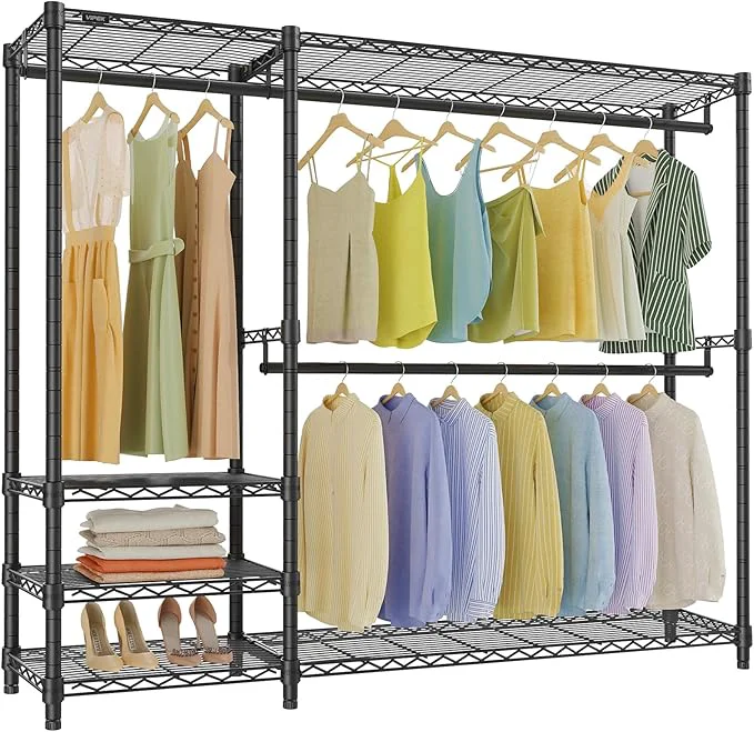 Pure VIPEK V2 Plus Heavy Duty Clothes Rack Portable Metal Clothing Racks with 4 Tiers Adjustable Wire Shelving 3 Hanging Rods standing Closet Rack Max Load 886LBS BlackAbout ThisOverview Comfortable