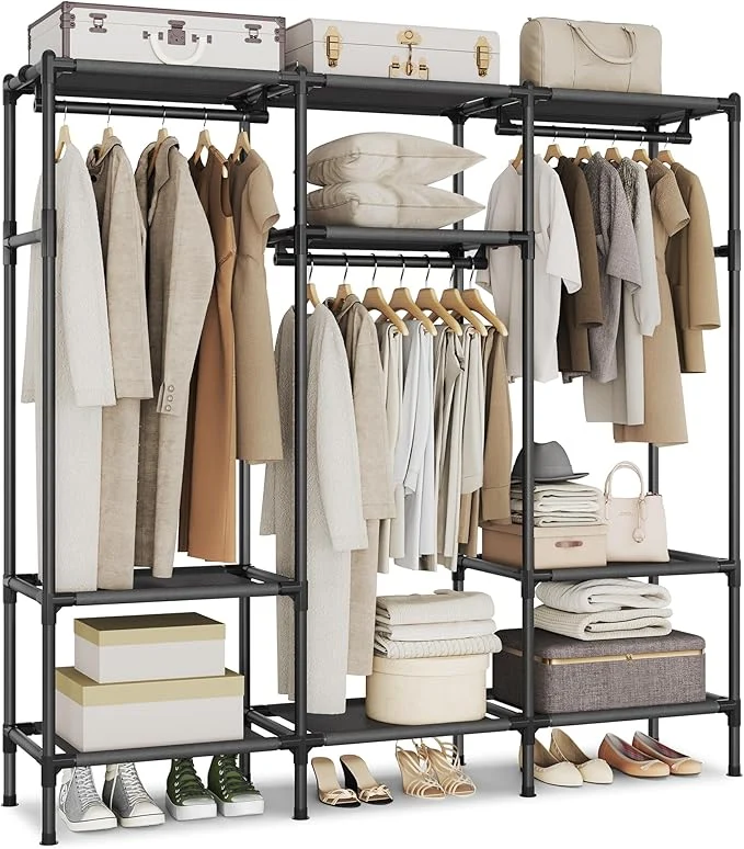 Selected SONGMICS Clothes Rack 72 Inch Large Capacity Portable Closet Heavy Duty Wardrobe Closet Organizer with Hanging Rails and Shelves Total Load 330 lb Easy Assembly for Bedroom Black URDR211B01About ThisOverview Powerful
