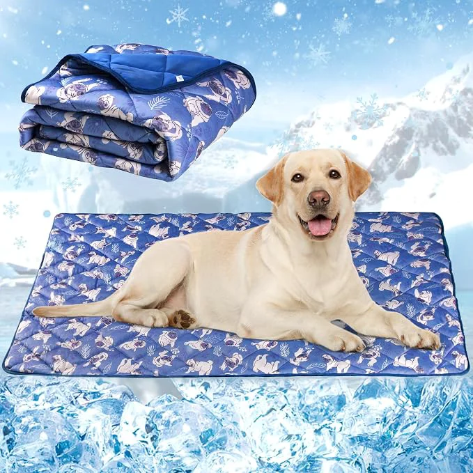 Secure Dog Cooling Mat Washable Dogs Cats Pet Non-Toxic Cooling Pads Summer Sleeping Recyclable