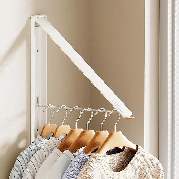 Flexible Clothes Drying Rack Laundry Room Wall Mounted Retractable Clothes Hanger Drying Rack Laundry Clothing Drying Rack Folding Indoor or Outdoor Easy Installation Aluminium Dryer 1pcs White About ThisOverview Original