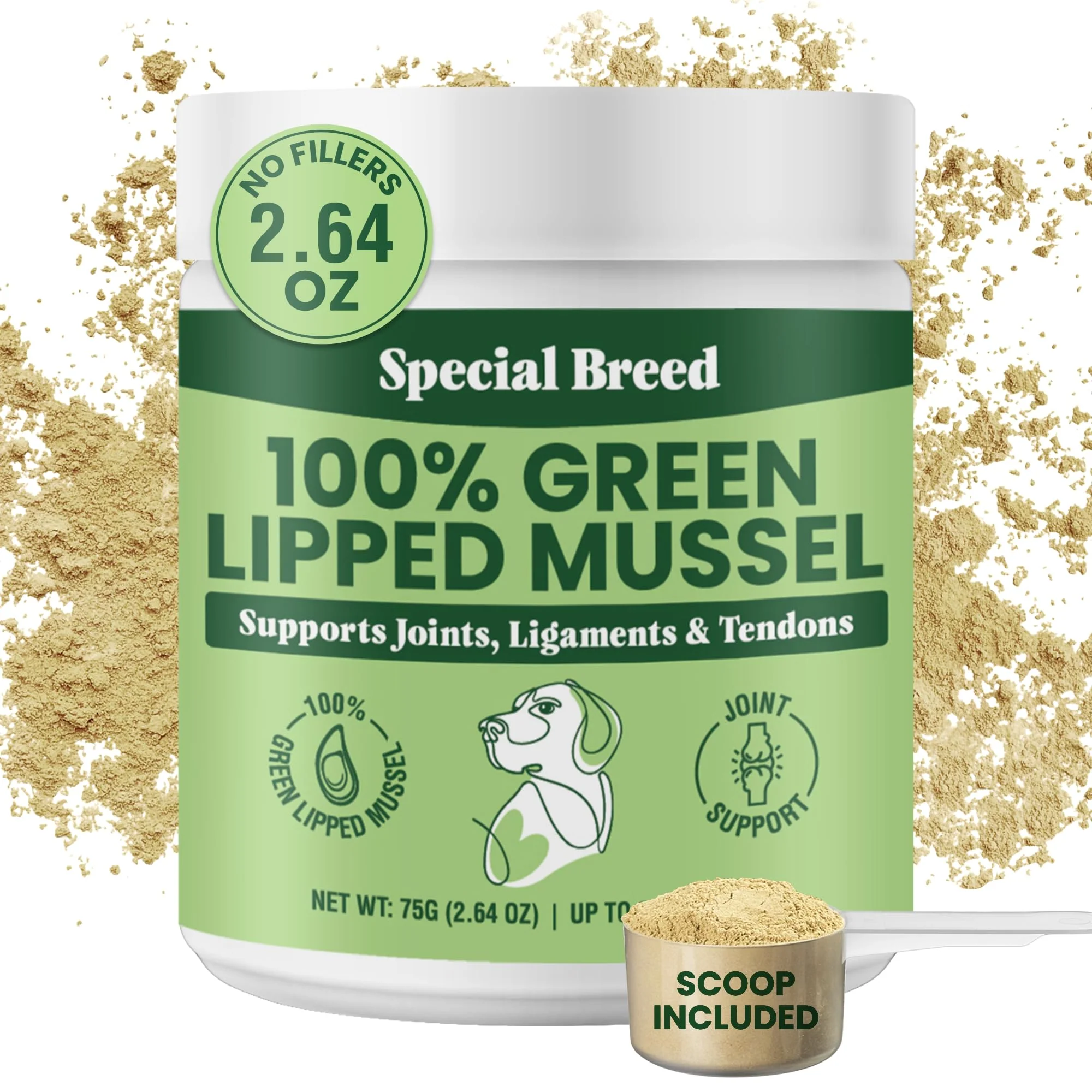 Stylish Special Breed Green Lipped Mussel Powder for Dogs Cats – NZ Joint Support 75g Up to 250 Servings Genuine