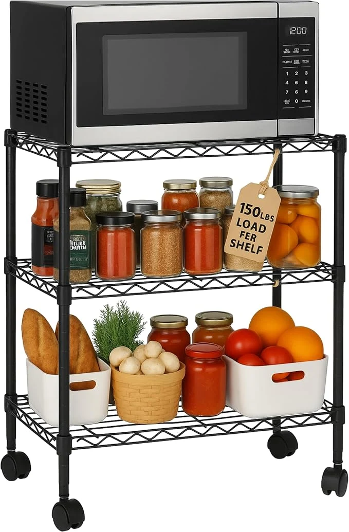 Comfortable 3 Tier Wire Shelving Unit Storage Rack Metal Heavy Duty Utility Organizers Organization Units for Metal Shelves Pantry Garage Laundry Racks Durable Shelf Stand 14 W x 24 L x 30 H BlackAbout ThisOverview World-Class