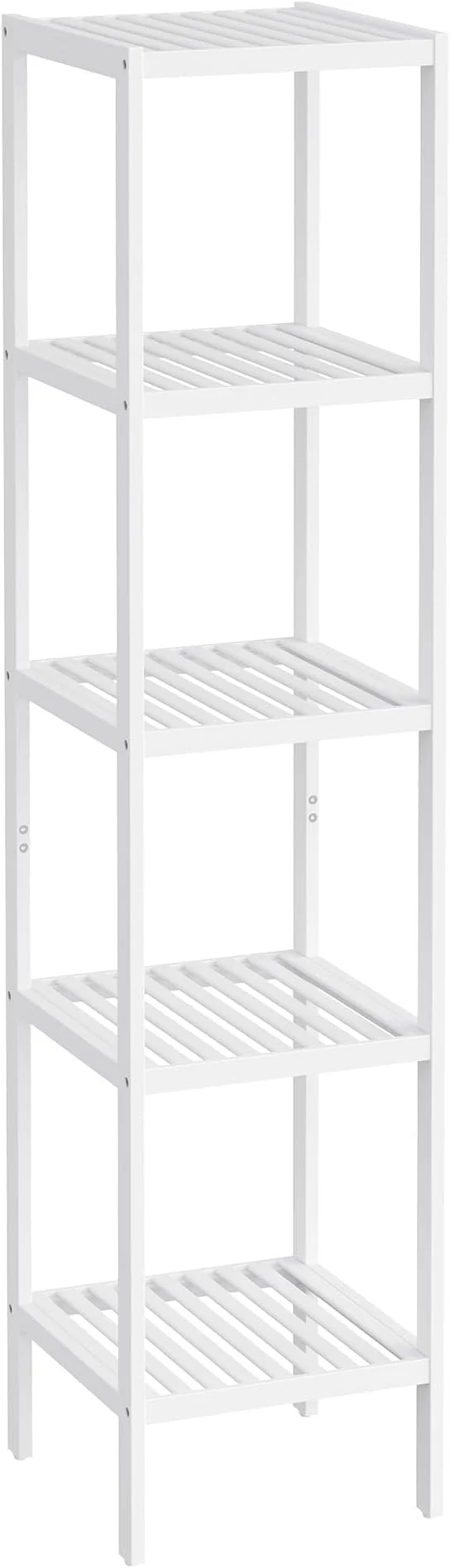 Professional SONGMICS Bamboo Storage Shelf 5-Tier Shelving Unit Multifunctional in The Entryway Bathroom Living Room Balcony Kitchen 13 x 13 x 57.5 Inches Cloud White UBCB055W01About ThisOverview Comfortable