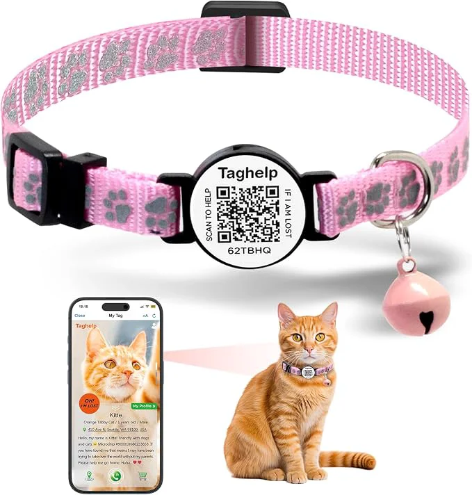 Sophisticated Personalized Cat Collar with Name TAG Adjustable Tough Nylon Cat ID Collars Organic