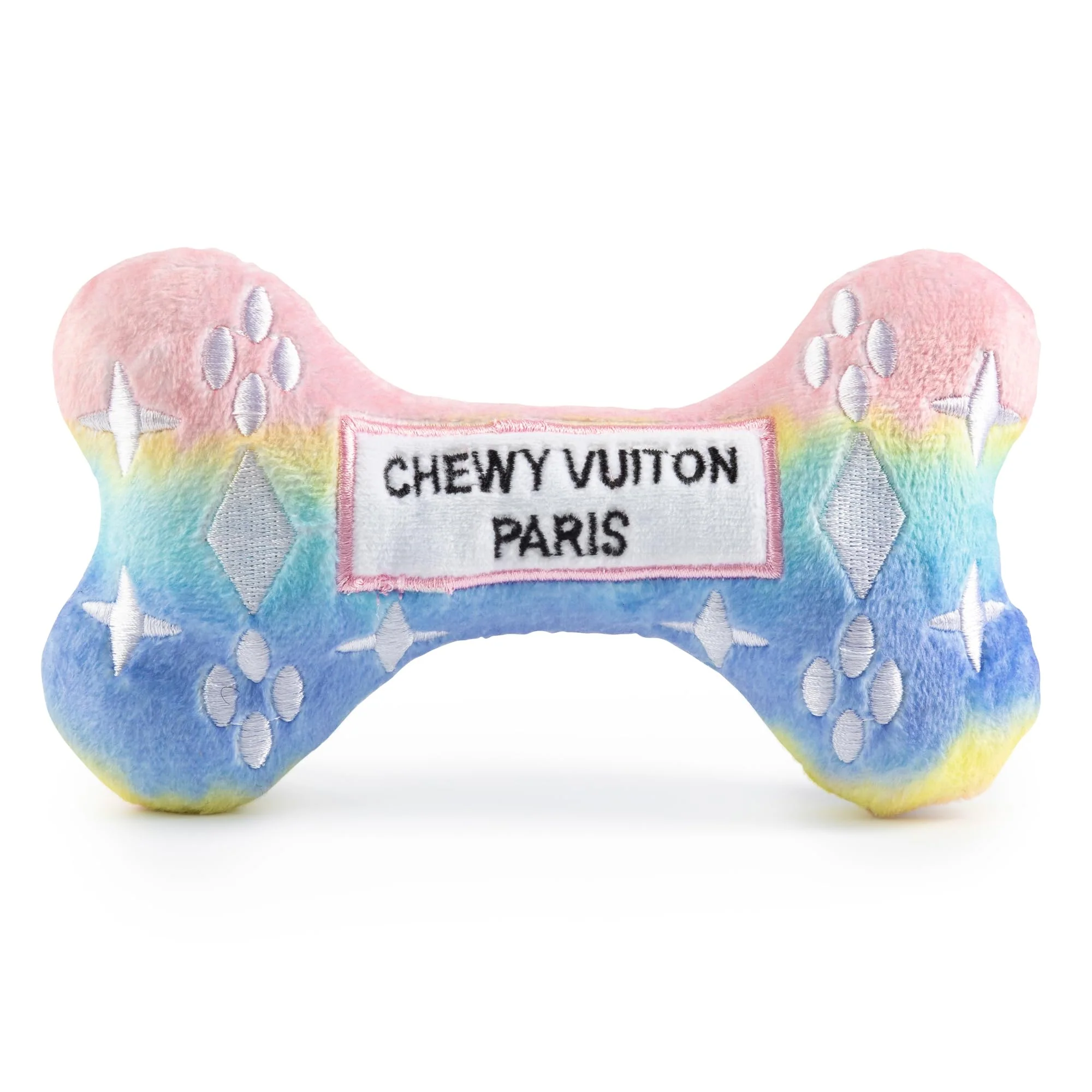Flexible Haute Diggity Dog Pink Ombre Chewy Vuiton Bone — Plush Designer Toy for All Breeds Large Refined