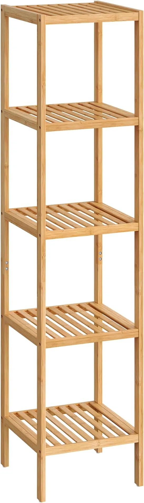 Effective SONGMICS Bamboo Storage Shelf 5-Tier Shelving Unit Multifunctional in the Entryway Bathroom Living Room Balcony Kitchen 13 x 13 x 57.5 Inches Light Bamboo UBCB55YAbout ThisOverview Specialty