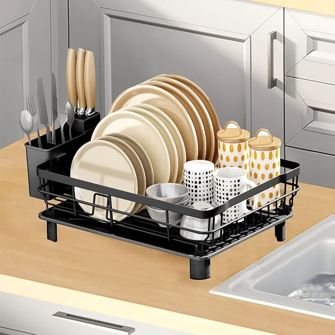 Crafted GAXmi Dish Drying Rack Over The Sink Drainer with Drainboard Utensil Holder 1-Tier BlackAbout ThisOverview Professional