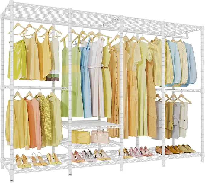 Sustainable VIPEK V40 Plus Extra Large Clothes Rack Heavy Duty Clothing Rack for Hanging Clothes Multi-Functional Closet Organizer System standing Wardrobe Closet for Bedroom Max Load 1300lbs WhiteAbout ThisOverview Safe