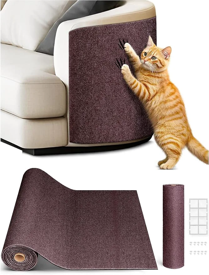 Optimized 78.7 x15.8 Cat Scratch Mat Trimmable Self-Adhesive Carpet DIY Climb Cat Fine Crafted