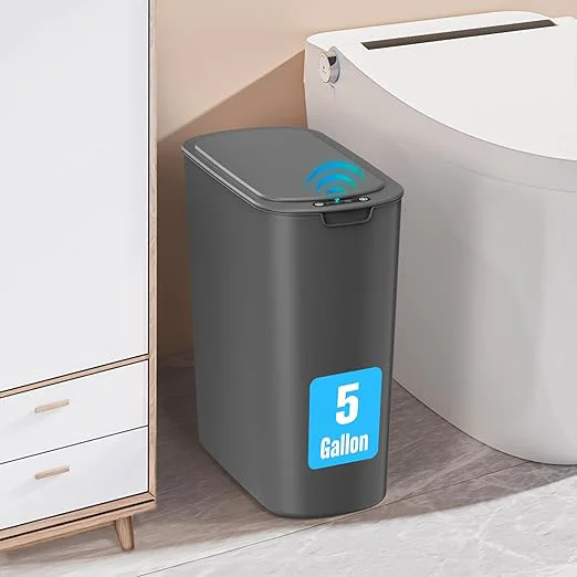 Natural Cesun 5 Gallon Automatic Bathroom Trash Can Touchless Motion Sensor Garbage Can with Lid Smart Plastic Slim Wastebasket for Bathroom Office rv Bedroom Living Room GreyAbout ThisOverview Original