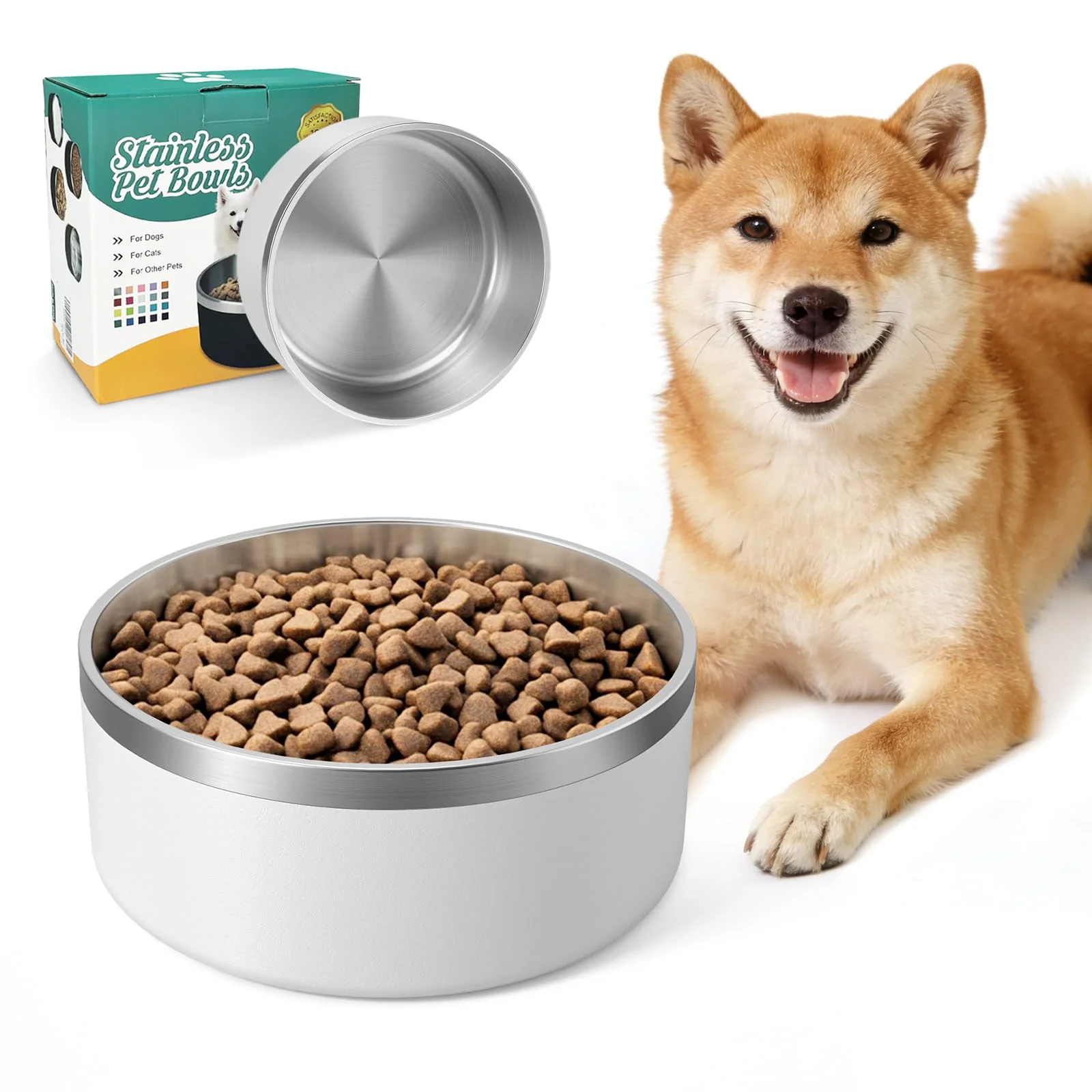 World-Class IKITCHEN Dog Bowl 40oz – Stainless Steel Non-Slip Double-Wall Insulated Exceptional