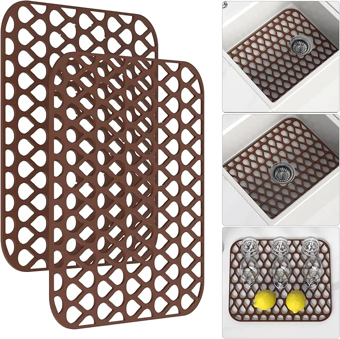 Premium Sink Protectors for Kitchen Sink 2Pcs TOOVEM13.6 ''x 11.6''Non-Slip Silicone Sink Mats Protect Your Stainless Steel Bottom of Kitchen Sink or Drying RackAbout ThisOverview Effective