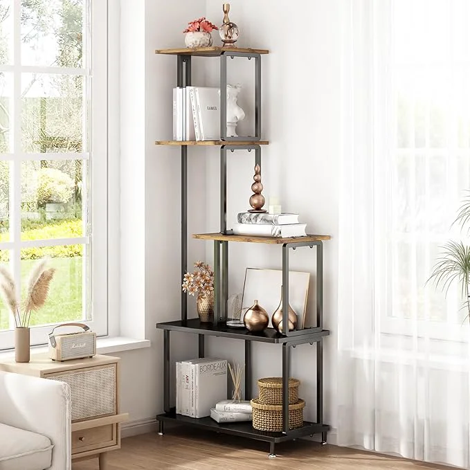 Exceptional GILLAS 5 Tier Corner Shelf Stand standing Corner Shelf Corner Bookshelf Corner Table with Shelf Tall Storage Organizer Rack for Living Room Bedroom Office. Small SpaceAbout ThisOverview Green