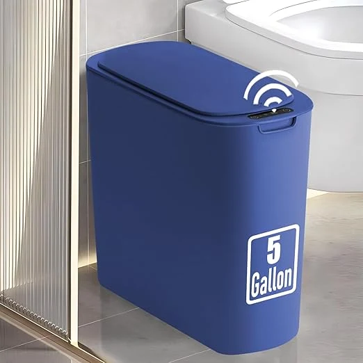 Organic TIPGO 5 Gallon Motion Senor Bathroom Trash Can with Lid Automatic Garbage Can Touchless Smart Plastic Waste Basket for Narrow Spaces Bathroom Office Bedroom Living Room Blue About ThisOverview Quality
