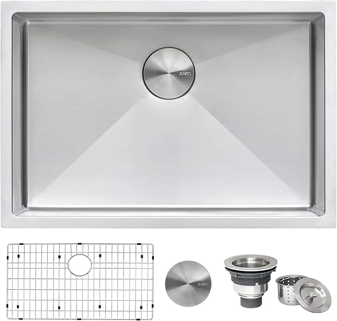 Healthy Ruvati RVH7250 Gravena 28 Undermount Single Basin 16 Gauge Stainless Steel Kitchen Sink with Basin Rack and Basket Strainer - Stainless SteelAbout ThisOverview Quality