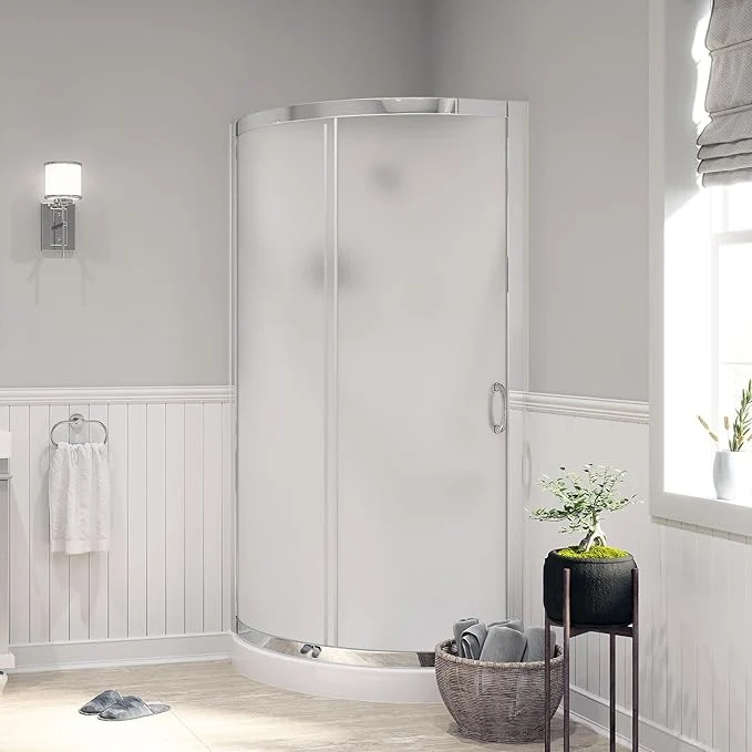 Selected OVE Decors Breeze 32 in. Corner Shower Frosted Sliding Door with Included Base in Chrome FinishAbout ThisOverview Flexible