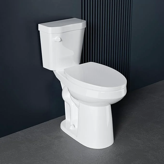 Lightweight Elongated Extra Tall Toilet 21 Inch for Seniors 1.28 GPF Tornado Single Flush - Two Piece Comfort High Toilet for Bathroom 20.5 Inch Bowl Height 21.25 Inch Seat Height 12 Rough In WhiteAbout ThisOverview Stylish