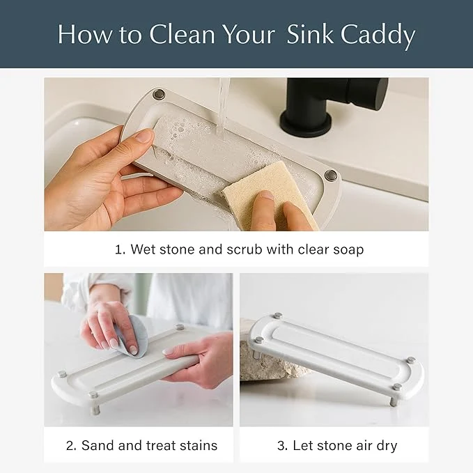 Fine Dorai Home Sink Caddy – Water-Absorbing Stone Tray for Sink Stainless Steel Feet Fast-Drying SlateAbout ThisOverview Outstanding