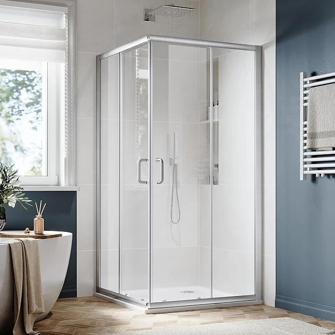 Verified SUNNY SHOWER Corner Shower Enclosure - 1 4 in. Clear Glass Sliding Shower Doors Framed Shower Enclosure - 36 in. X 36 in. X 72 in. Brushed Nickel Finish - Base Not IncludedAbout ThisOverview Genuine