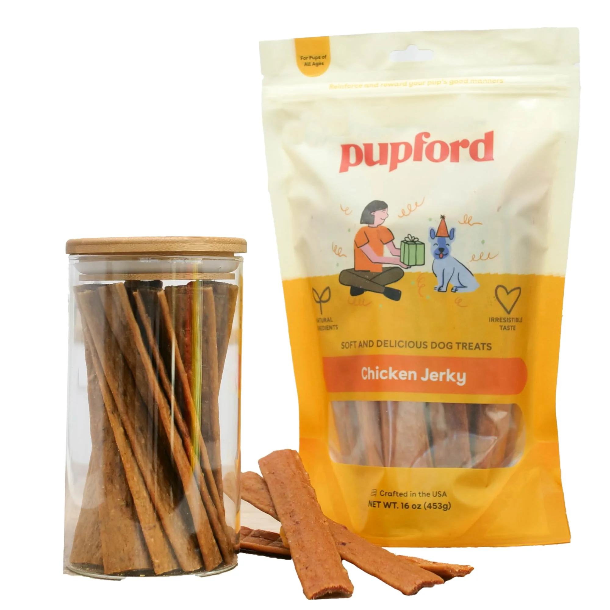 Practical Pupford Chicken Jerky for Dogs Puppies – All-Natural No Fillers Made in USA 10 oz Sophisticated