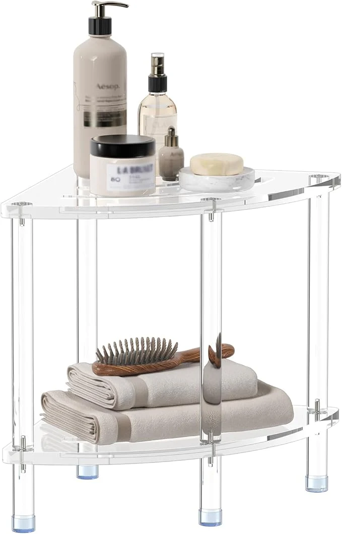 World-Class Sumerflos Acrylic Corner Shower Stool Clear Shower Bench for Shaving Legs Seating Waterproof Heavy Duty Assemble Modern Clear 15.75 D x 15.75 W x 18.11 H About ThisOverview Original Design