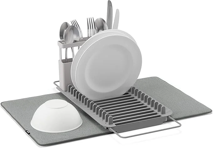User-Friendly Umbra Udry Rack and Microfiber Dish Drying Mat-Space-Saving Lightweight Design Folds Up for Easy Storage Over The Sink CharcoalAbout ThisOverview Professional