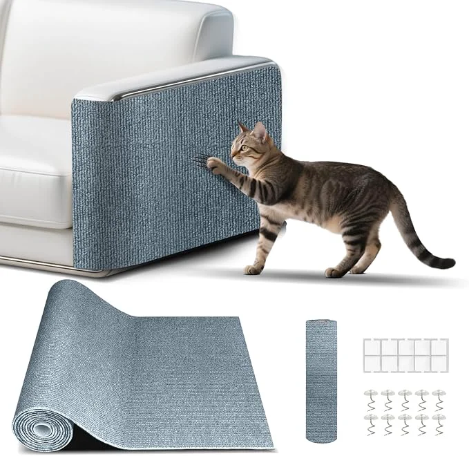 Exclusive Cat Scratch Mat Self-Adhesive Trimmable cat Scratch Furniture Protector Versatile