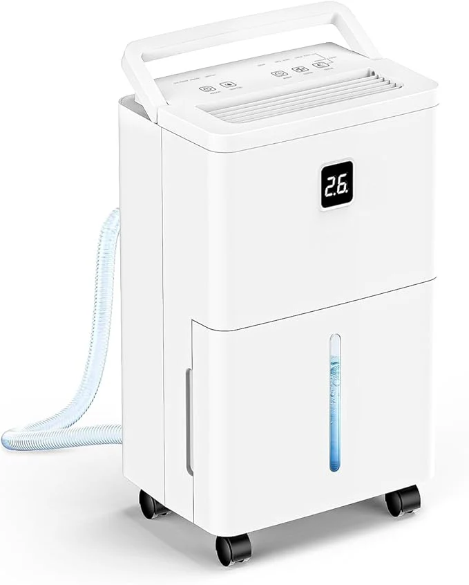 First-Class 25 Pint Dehumidifier for Basement Up to 3000 Sq.Ft Quiet Dehumidifier with Drain Hose Humidity Control 24H Timer I for Bedroom Bathroom RoomAbout ThisOverview Durable