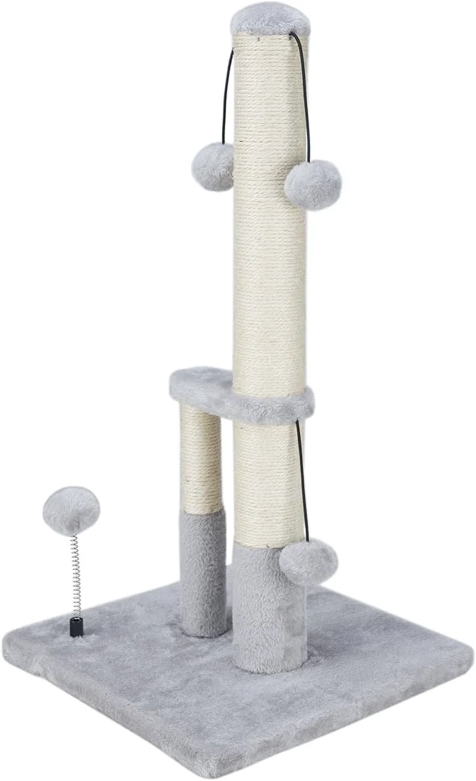 Efficient Dimaka Tall Cat Scratching Post Double Lower Posts Extra Stable Cat Post Tree Fast