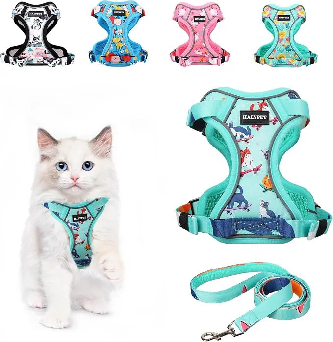 Classic Halypet Cat Harness and Leash Set Cute Escape Proof Vest Harness High-Performance