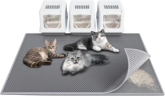 User-Friendly Cat Litter Box Mat 47 x 36 Waterproof Kitty Cat Litter Trapping Mat Authentic