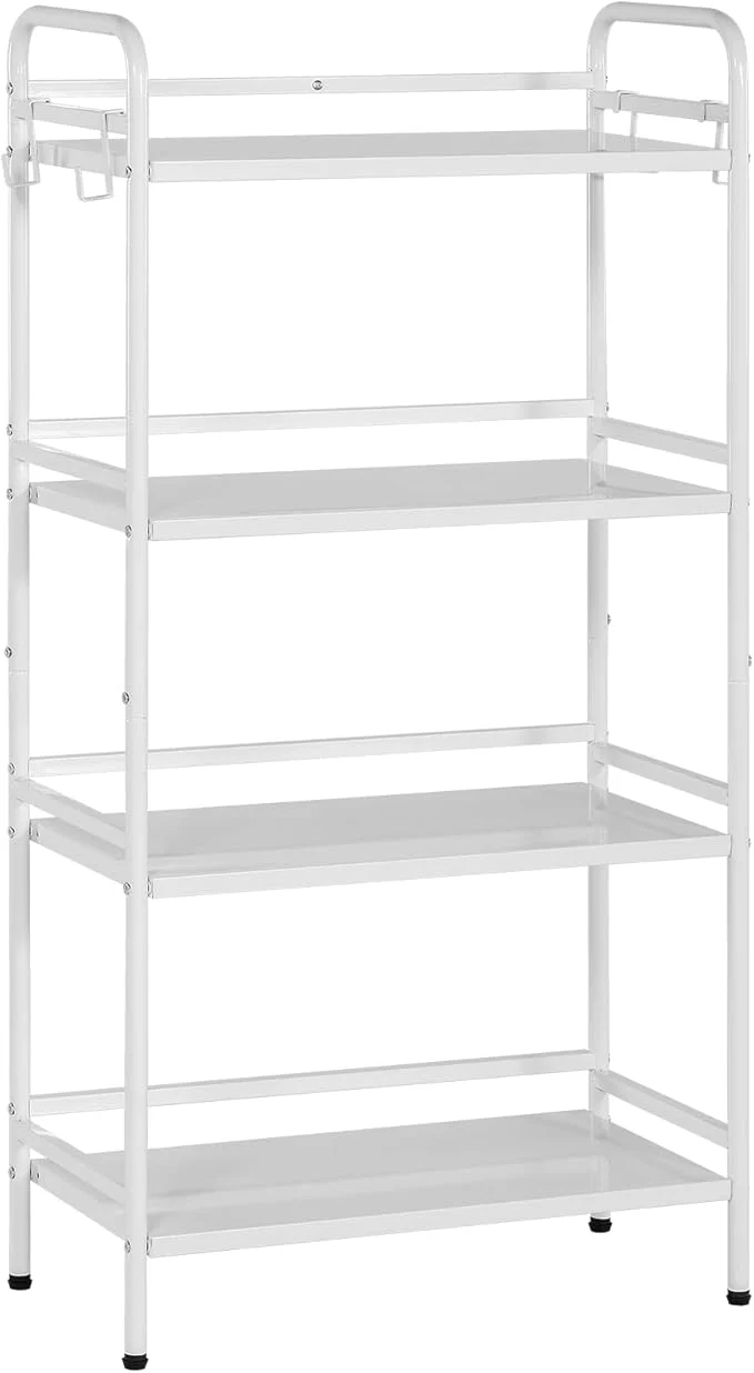 Reliable HDANI Storage Shelves 4-Tier Metal Storage Rack with Shelf Shelf Organizer Garage Standing Shelving Unit for Laundry Bathroom Kitchen Pantry Closet 23.6''W X 13.8''D X 50 H''H WhiteAbout ThisOverview Versatile