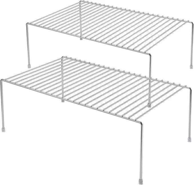 Prestigious iPEGTOP Kitchen Cabinet Storage Shelf Rack Set of 2 Large 15.7 x 9.4 Inch Rustproof Metal Wire Shelves Spice Shelf Rack Cupboard Organizer for Pantries Countertops Utensils Organization ChromeAbout ThisOverview Top-Quality