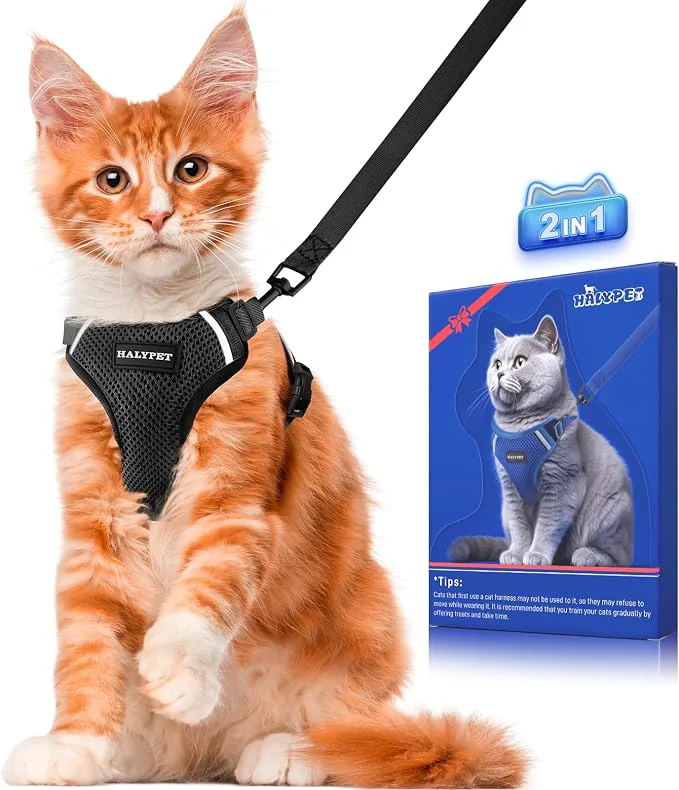 Consistent Halypet Cat Harness and Leash Set Escape Proof Soft Adjustable Cat Leash Elite