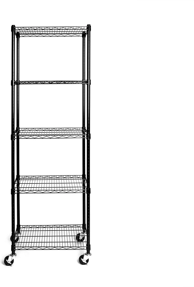 Modern Seville Classics UltraDurable Heavy Duty NSF Solid Steel Wire Rack Storage Unit Organizer for Garage Warehouse Office Restaurant Classroom Kitchen Black 5-Tier Shelving 24 W x 18 DAbout ThisOverview Reliable