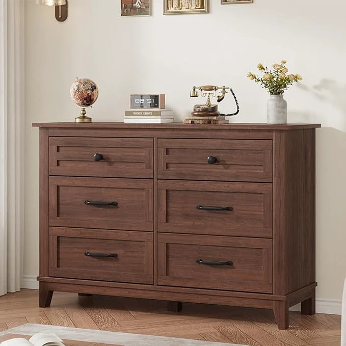 Contemporary GarveeHome 6 Dresser for Bedroom 47 in Wide Drawer Dresser with Storage standing Wooden Closet Storage Chest for Living Room Bedroom Entryway WaluntAbout ThisOverview Superior
