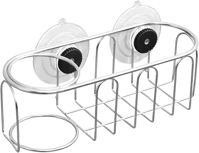 Refined Sink Sponge Holder Magnetic Kitchen Sink Caddy 304 Stainless Steel Sink Brush Holder Sponge Holder Sink Drain Frame- Silver Traceless suction cup About This Enhanced