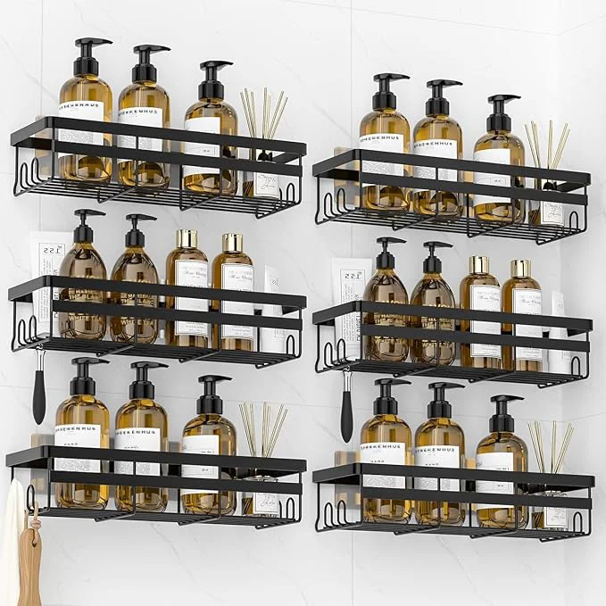 Sophisticated WOWBOX Shower Caddies 6 Pack - Adhesive Hanging Shower Shelf - Bathroom Organizers and Storage No Drilling Stainless Shower Shelves for Home Decor Bathroom Accessories Large About ThisOverview Original Design