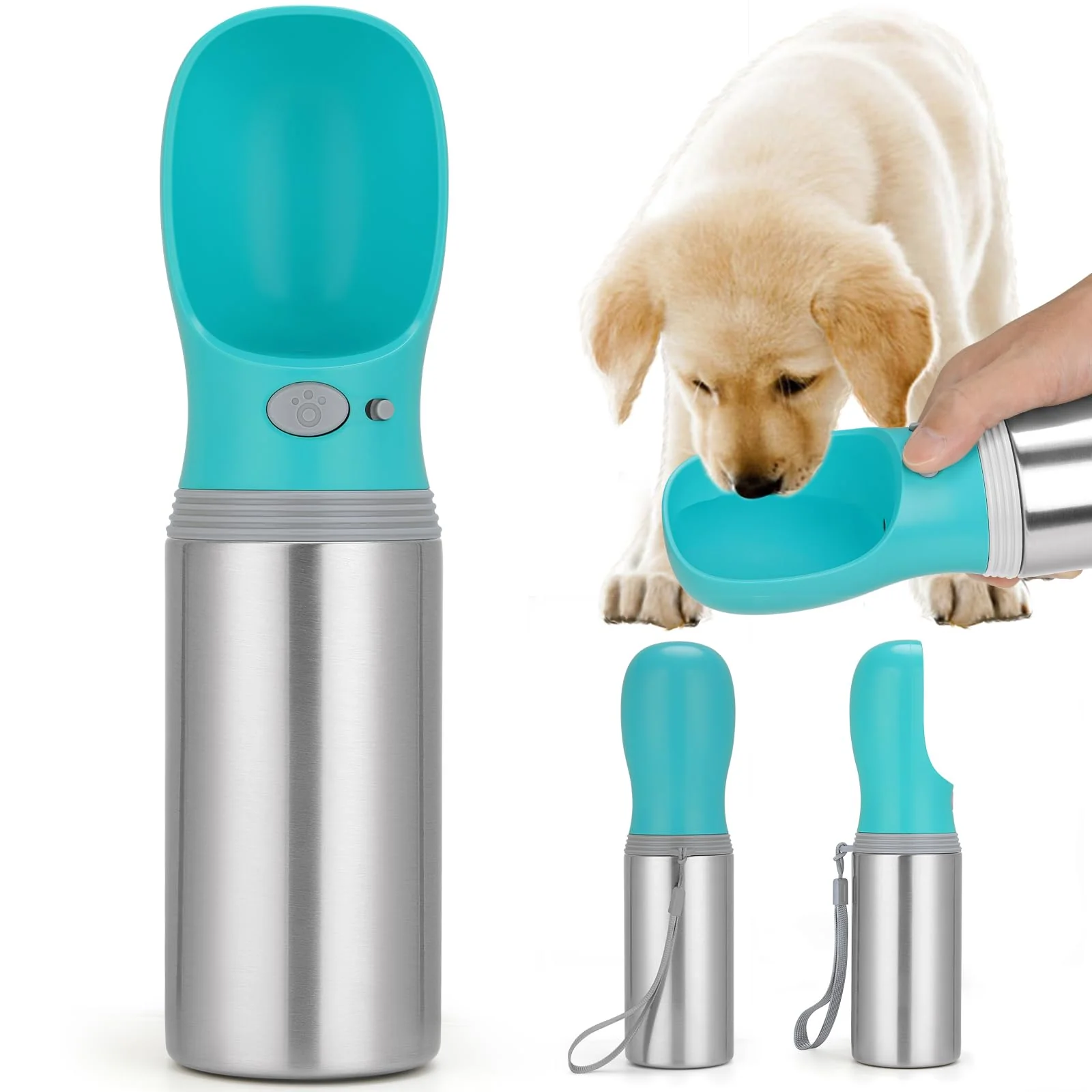 Stylish Leak Proof Dog Travel Water Bottle – 14 oz Stainless Steel Reliable