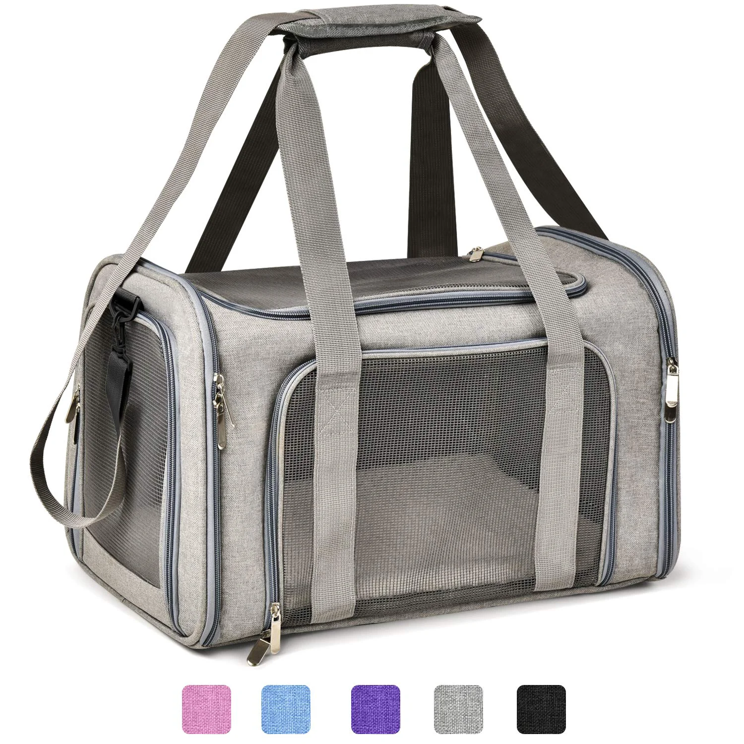 Certified Airline- Pet Carrier Bag – Soft-Sided Collapsible Waterproof for Cats Dogs Up to 15 lbs Smooth