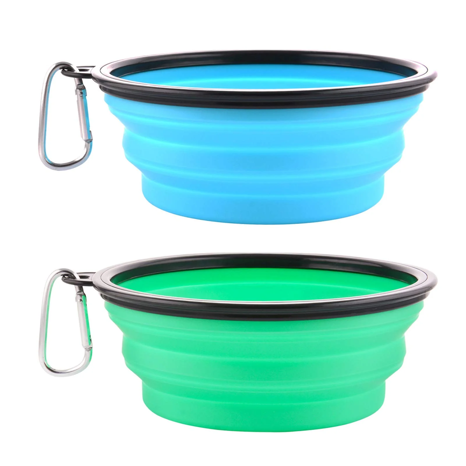 Reliable Collapsible Dog Travel Bowls – 34 oz with Carabiner Clip 2-Pack Excellent